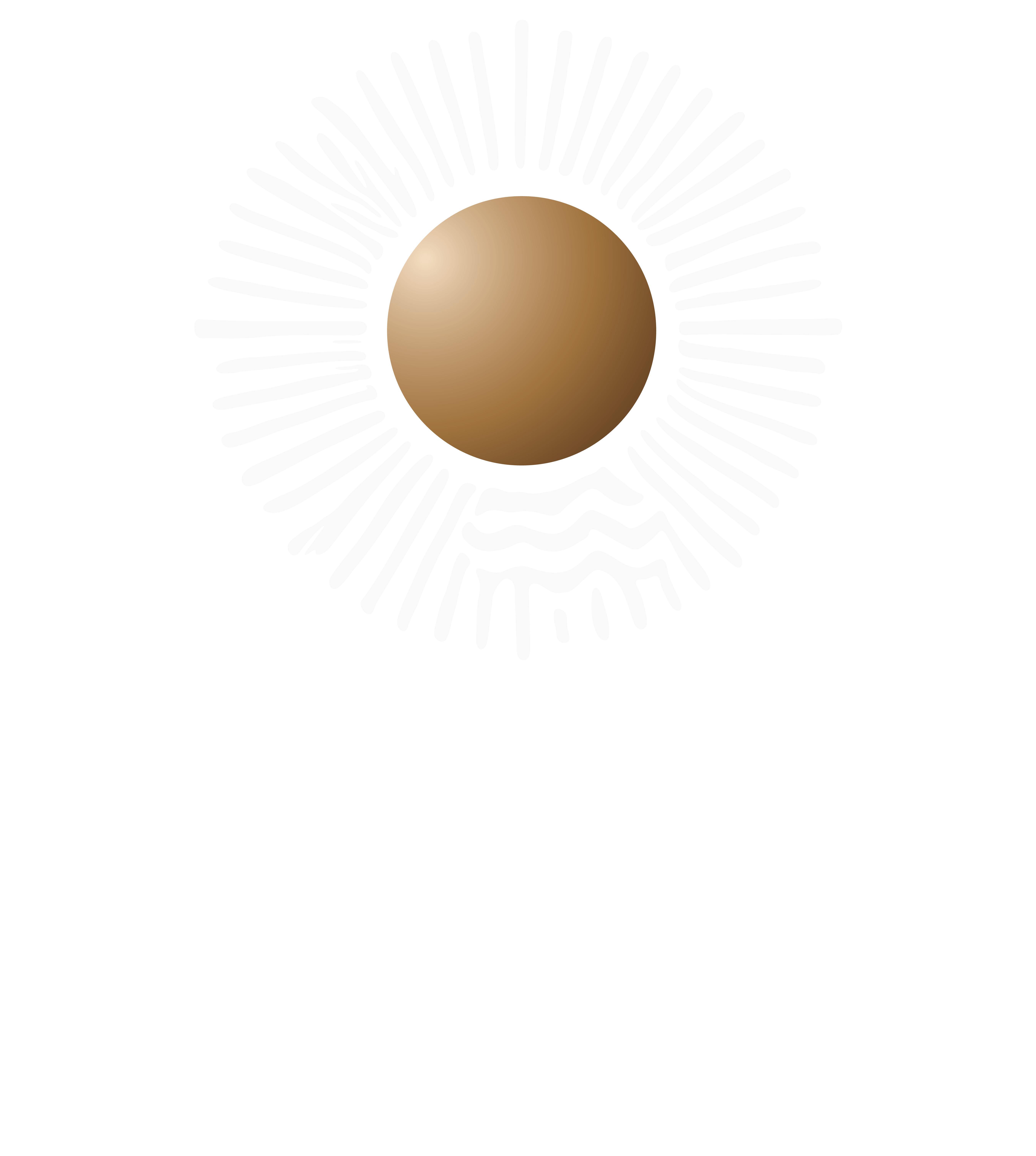 A logo for Oro Apartments featuring a sun with rays and a circular element below it.